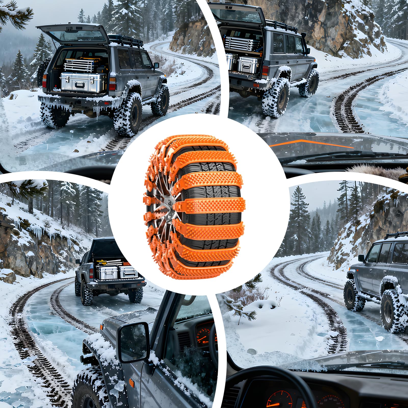 Cadenas De Nieve Correas De Amarre Para Ruedas Ajustables 10 Piezas