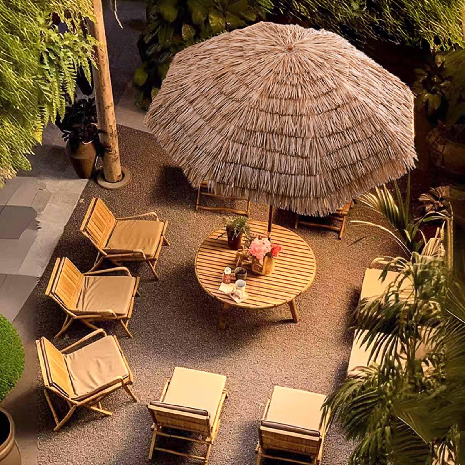 Parasol ogrodowy Haiian z 8 żeberkami, przechylanie guzików Tiki Parasol, parasol na balkony,Baseny i podwórka