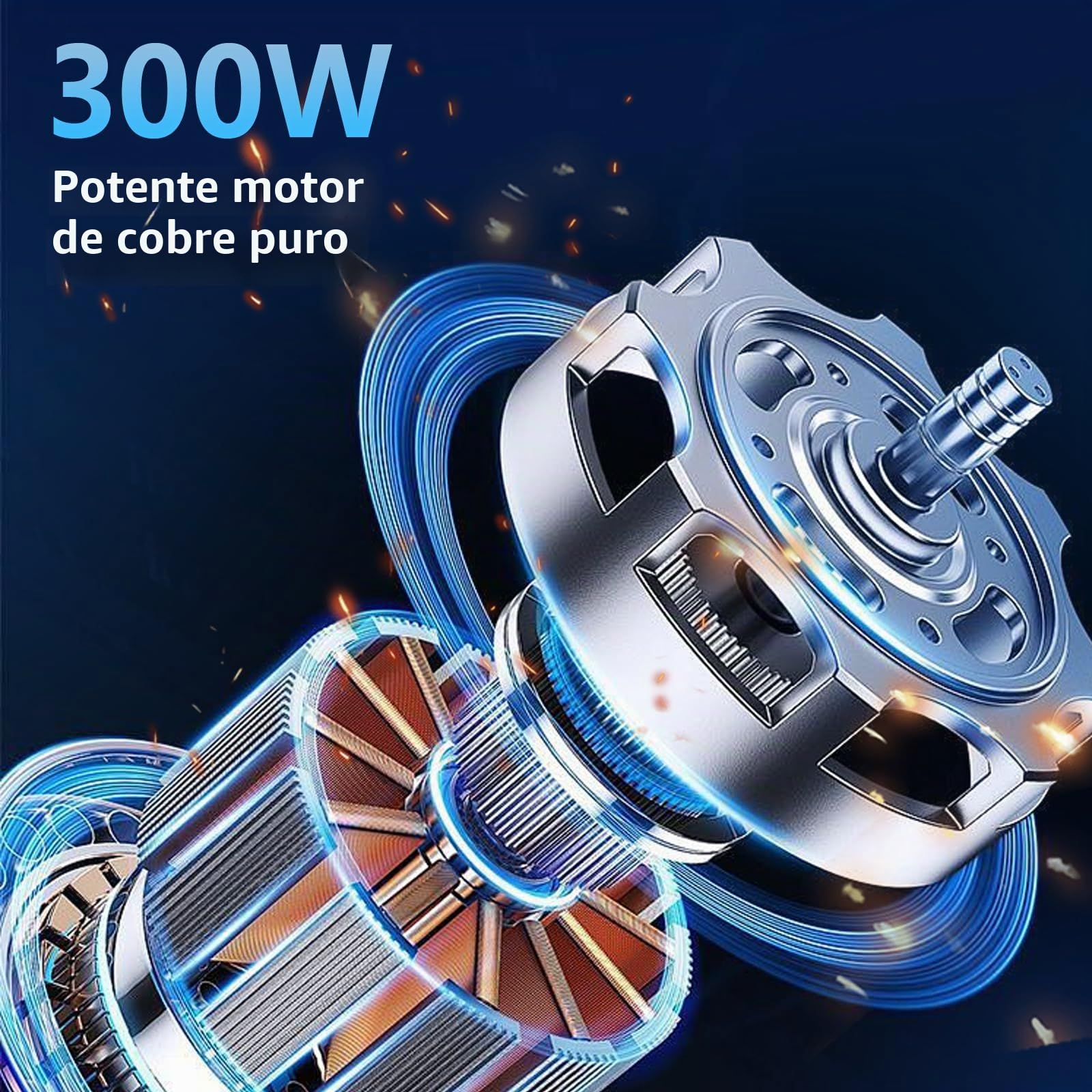 Picadora Eléctrica con 2.5L Recipientes, 300W Trituradora de Alimentos con 3 Velocidades, 2 x Cabezal de Repuesto, Fácil de Limpiar, Picadora para Frutas Verduras Carne Especias