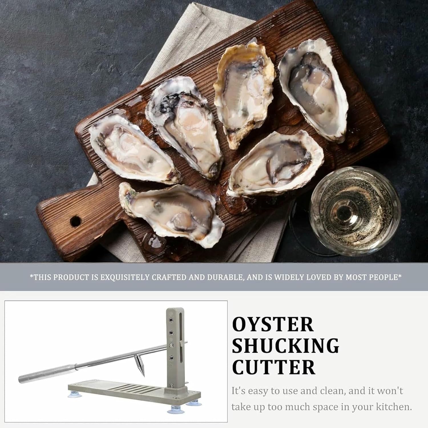 Oyster Sheller Set, Seafood Tool with Bottom Fixing Design