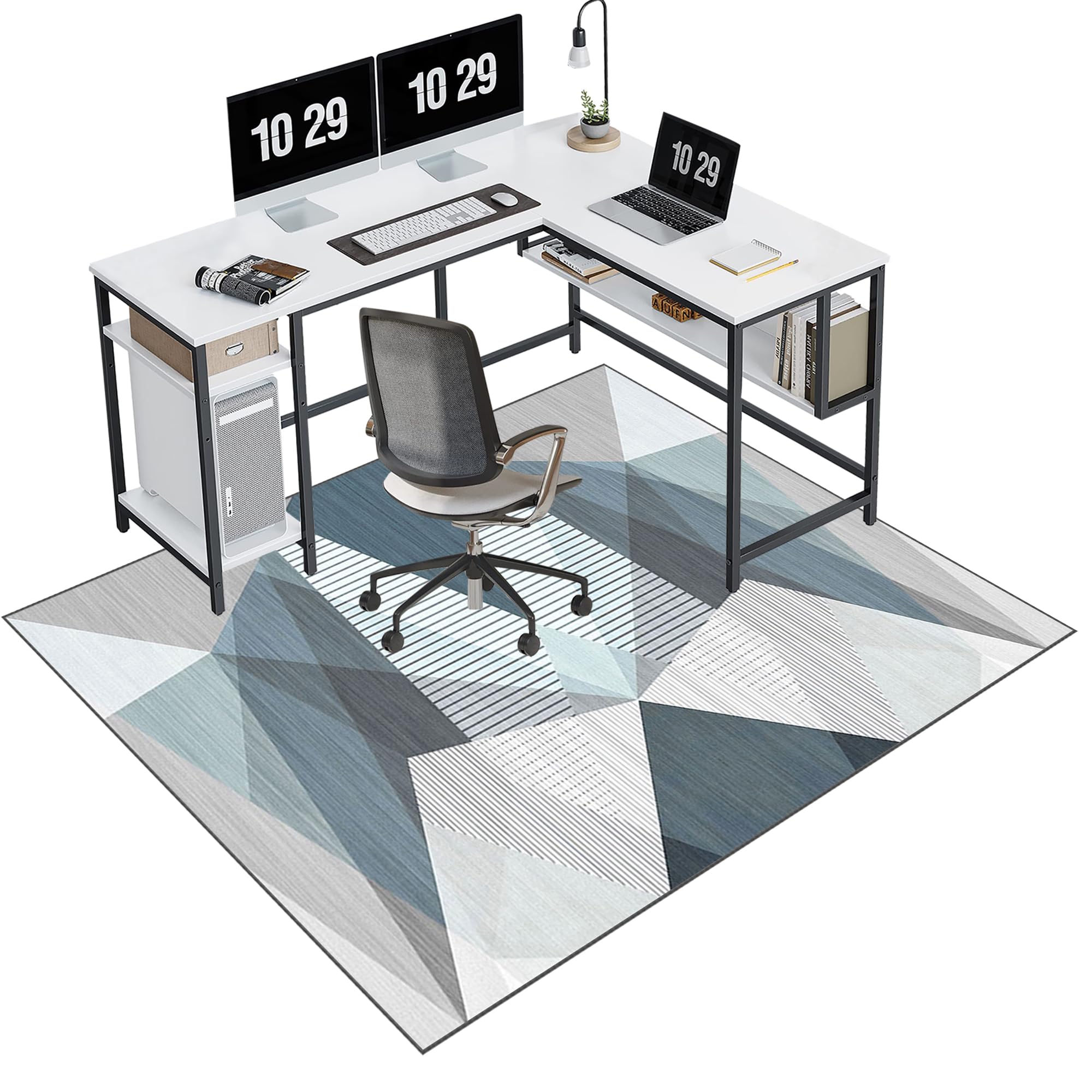 EYKWKB Office Chair Mat for Hardwood Floor, Desk Chair Mat for Carpeted Floors, Gaming Rug, Home Office Gaming Chair Mat, Carpet Protector Floor Mat, Floor Protector for Rolling Chair 100 x 140 cm
