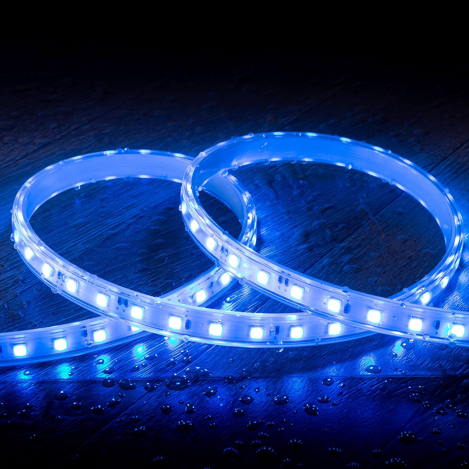 LEDKIA LIGHTING Striscia LED RGB 220 V SMD 60 LED/m 9,5 W/m Larghezza 14,5 mm Taglio 100 cm IP65 con telecomando su misura RGB 15 m