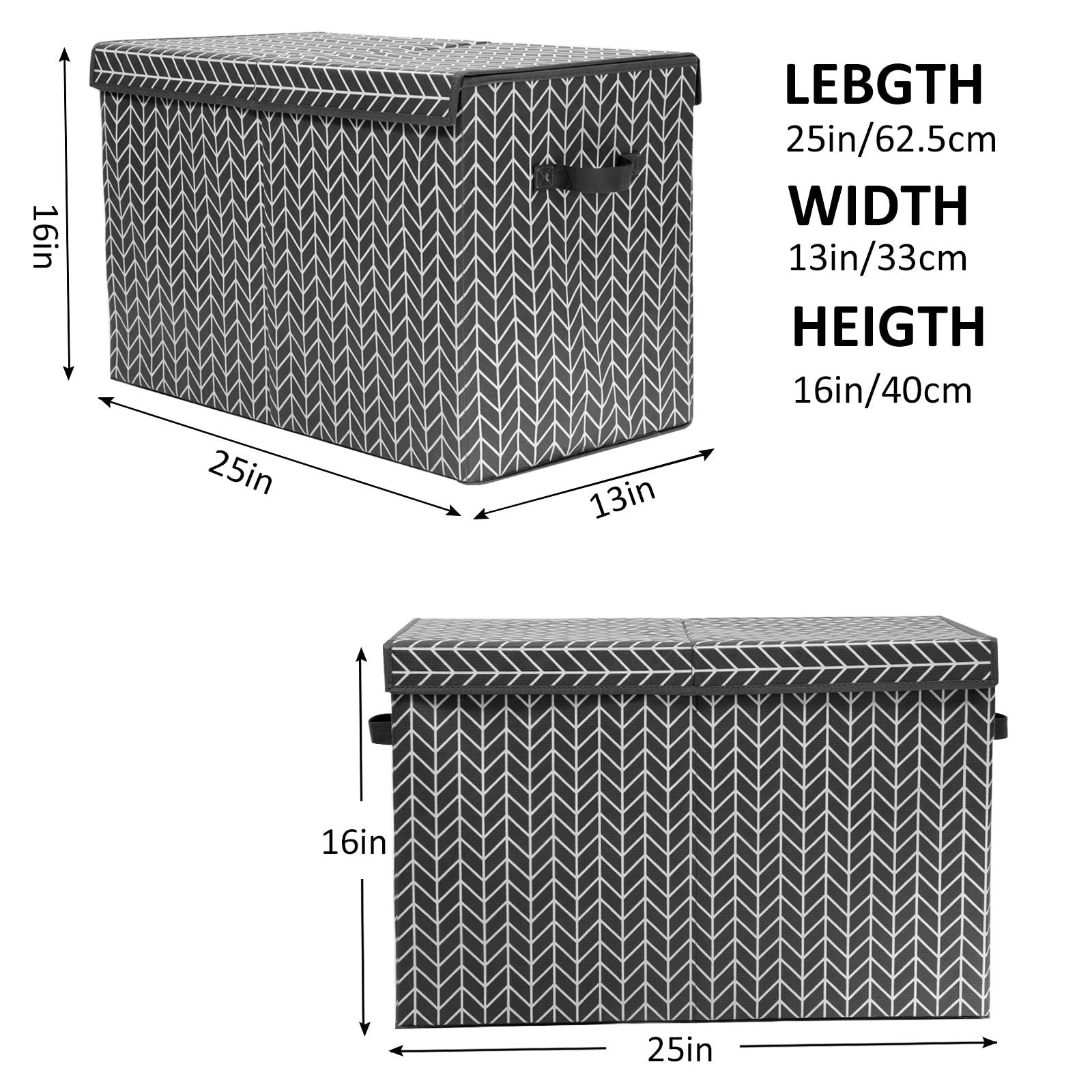Scatola di Giocattoli Extra Large con Coperchio Ribalta per Bambini, Contenitore Porta Giochi Pieghevole Oxford, Baule Portagiochi Impermeabile Robusto per Ragazze Ragazzi, 96×32×40cm (Festa Animali