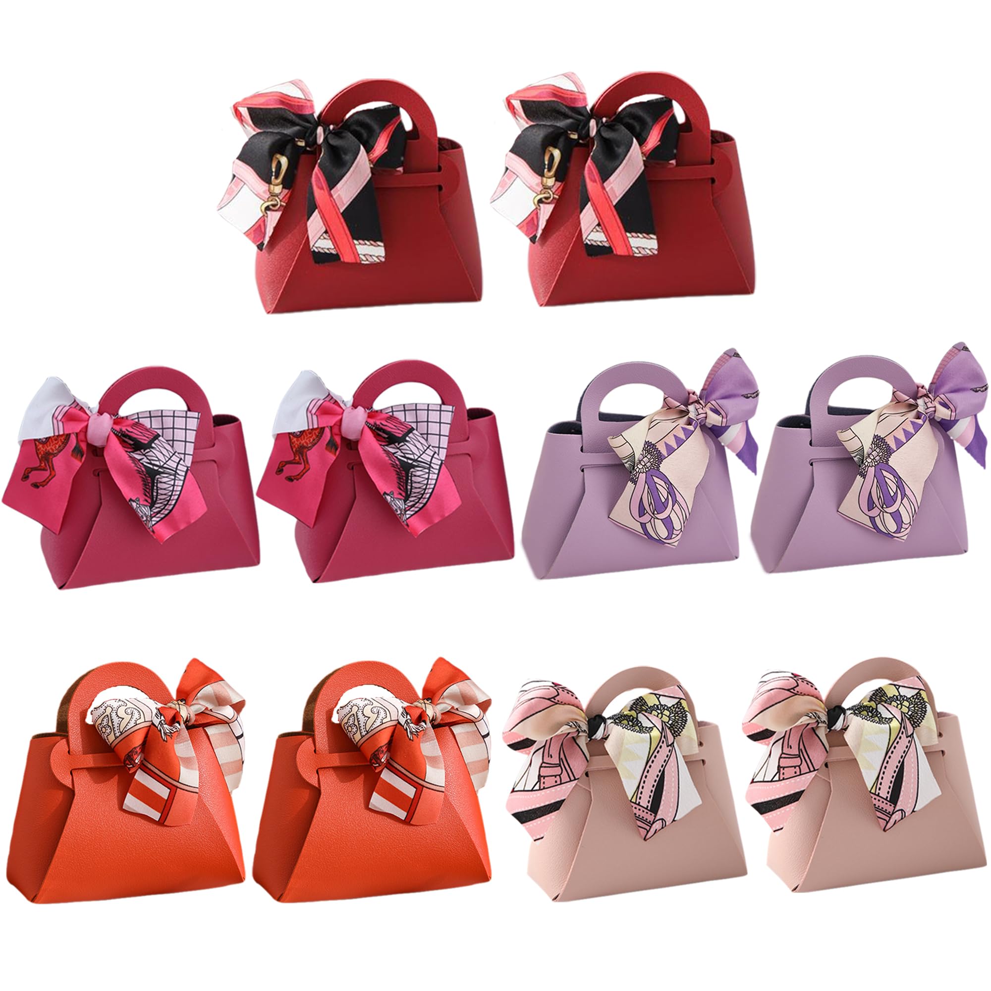 qczoyp Sacchetti regalo in pelle con manici: 10 sacchetti per bomboniere con nastro, mini sacchetti regalo riutilizzabili per bomboniere, compleanni, baby shower, matrimoni, bomboniere, regali per le