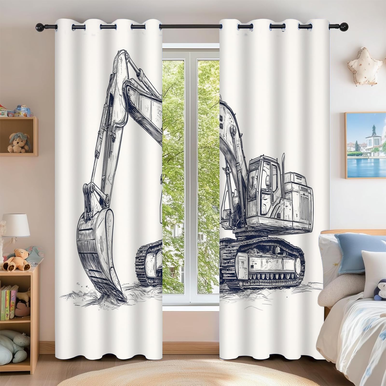 Voitures de machinerie lourde rideaux opaque thermiques 2pc