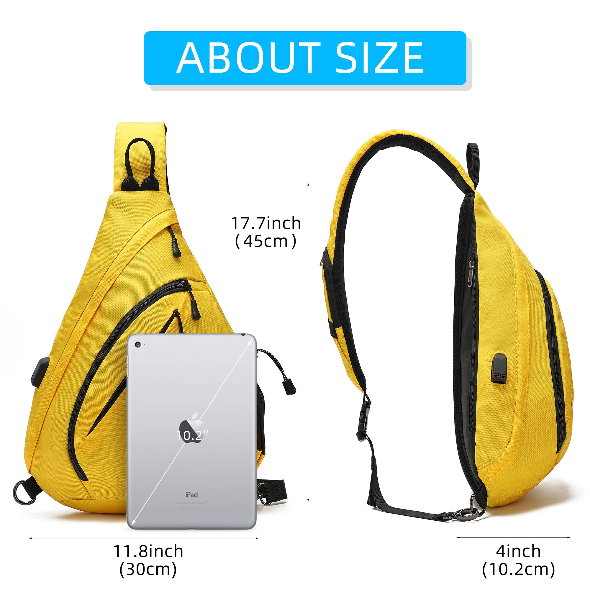 TurnWay Bolso bandolera impermeable con puerto de carga USB para viajes, senderismo, ciclismo