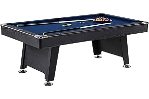 7 Foot Black Pool Table with Modern Drop Pockets