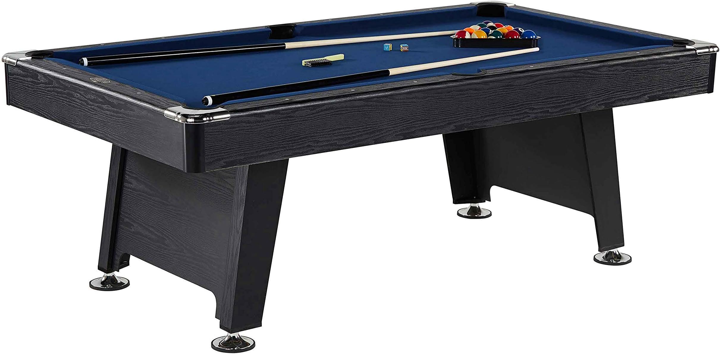 Thornton 7 Ft Pool Table, Modern Drop Pocket Design with Billiard Ball and Cue Stick Set, Perfect for Game Rooms