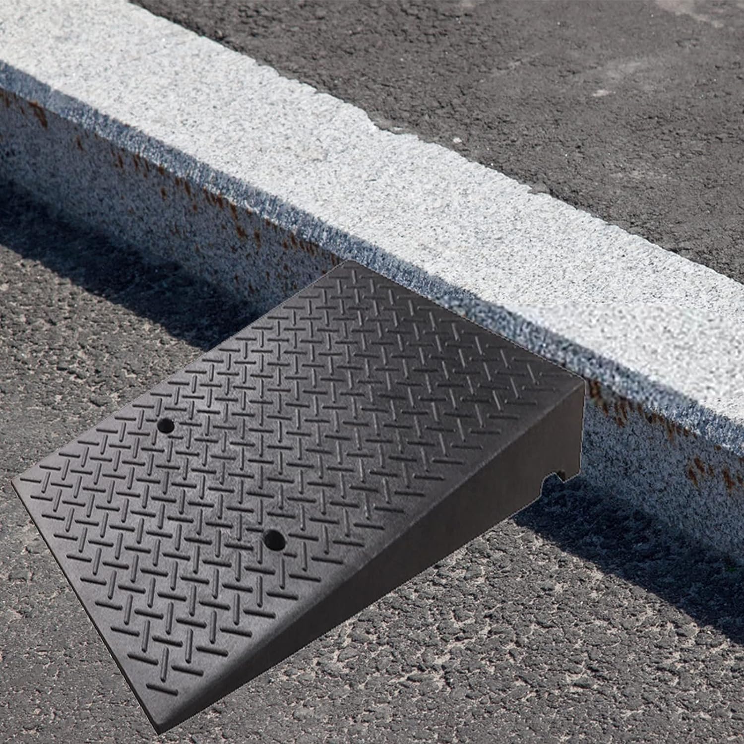 Gumowa rampa progowa, rampa progowa, rampa wózka inwalidzka do drzwi wejściowych na podjazd, Wejście RAMP progowych domowych, nie poślizgowa gumowa rampa przejściowa progowa,50 * 100 * 15cm