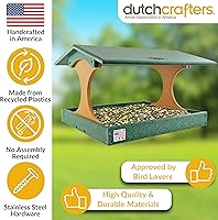 Vista 3 de DutchCrafters Amish - Soporte de poste de comedero para pájaros de polietileno extra grande hecho en EE. UU. para 4 x 4 pulgadas, bandeja cubierta