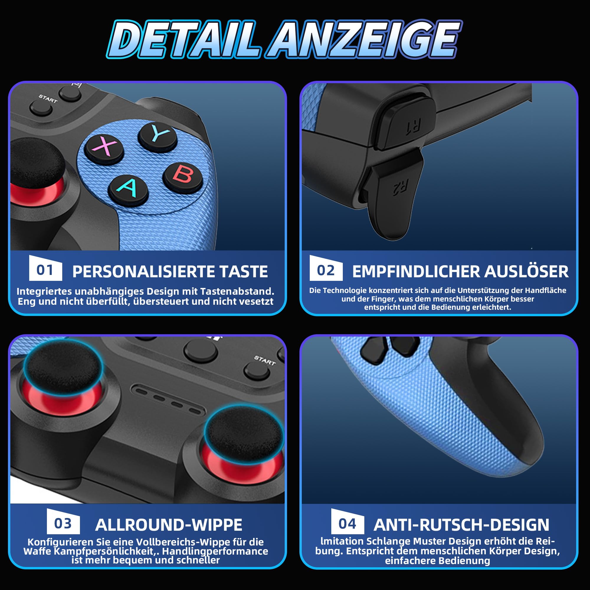 X2 Blue Retro Spiel Stick 4K, Emulator Videokonsole, Mit 40.000+ Retro Spiele, 40+ Emulatoren, Plug and Play Video Spiel Stick (128GB, 2 x 2,4 GHz Wiederaufladbarer Drahtloser Controller)