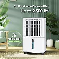 Vista 2 de 2,500 Sq.Ft Dehumidifier for Basement with Drain Hose, MAX 34 Pint Dehumidifiers for Home with 3 Modes, Smart Humidity Control & Display, 24HR