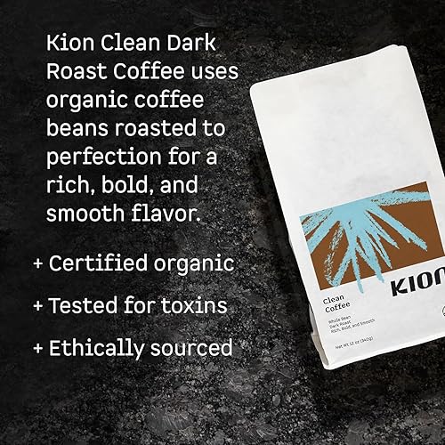 Miniatura 2 de Kion Café orgánico  Probado para toxinas  Tostado para maximizar la salud y el sabor  Grano entero tostado oscuro de 12 onzas (paquete de 3)
