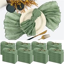 84 Pack Sage Green Cheese Cloth Napkins Gauze Napkin Cloth Bulk Set of 84 Washable Boho Dinner Table Napkins for Wedding Party Baby Shower Birthday Party Decorations,20 x 20 Inch