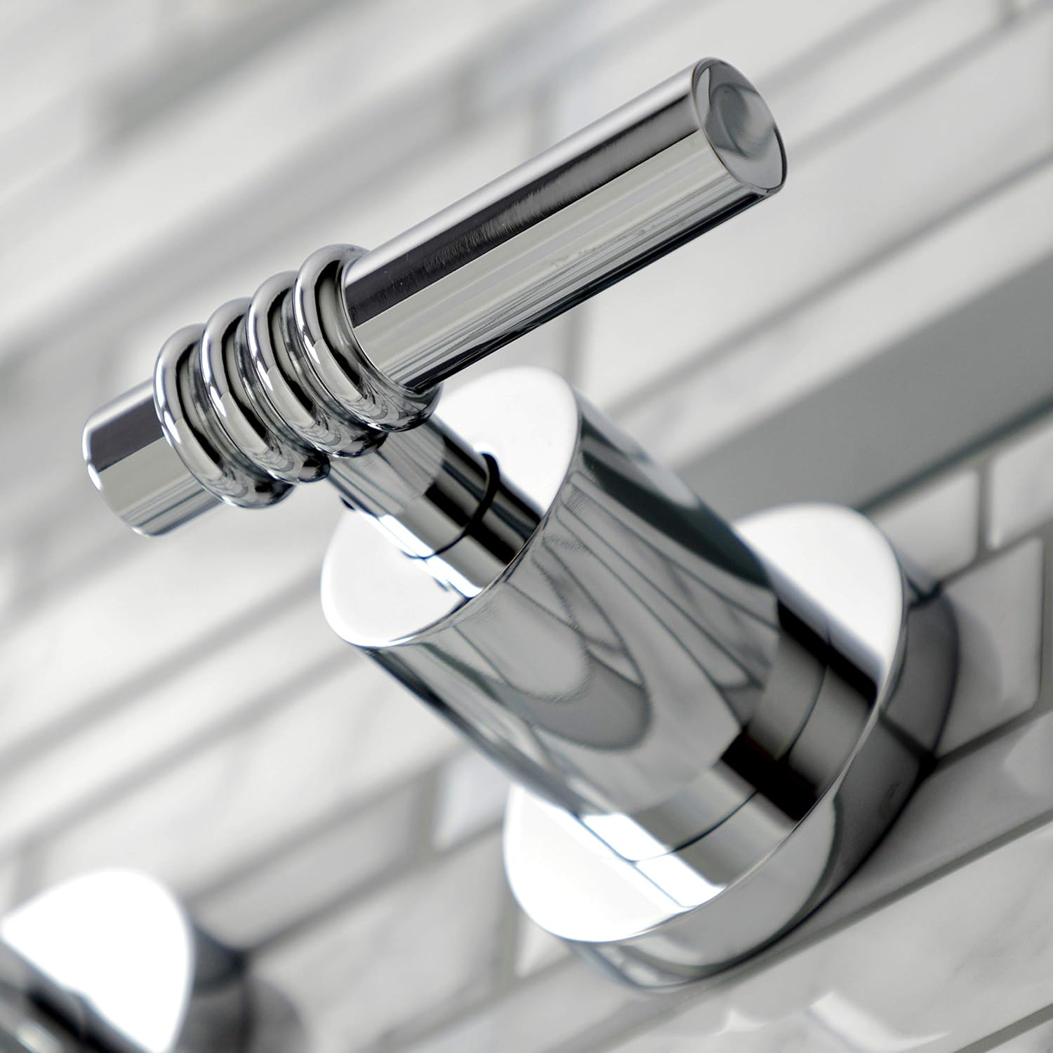 Kingston Brass KS8121ML Milano 2-Handle 8 in. Wall Mount Bathroom Faucet, Polished Chrome