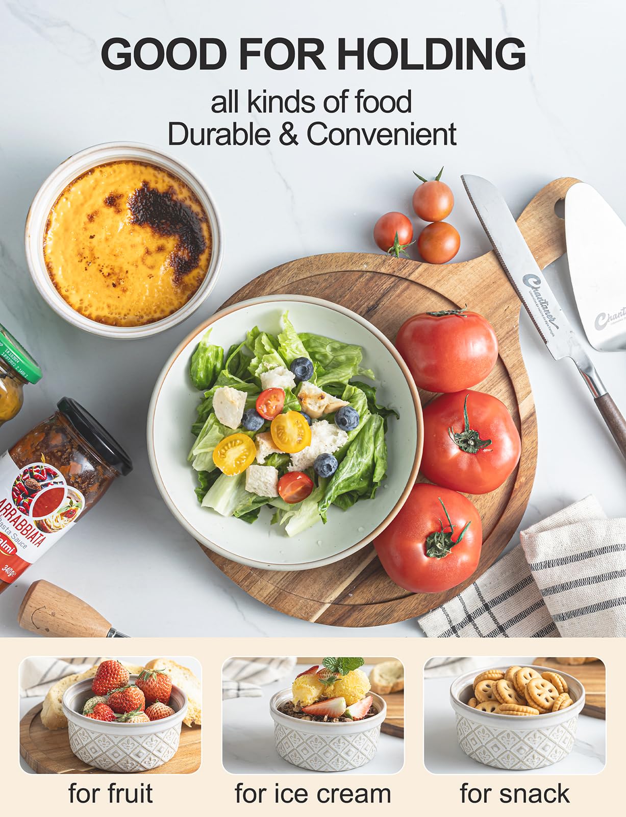 Platos pequeños de cerámica para horno, cuencos de charcutería de 16 onzas, juego de ramequines de crema brulee con tapas, tazas de natillas de pudín, juego de 4, color beige