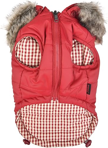 Miniatura 10 de Puppia Hollis - Abrigo de invierno reversible con capucha para perro, cálido, cómodo, a la moda para perros pequeños y medianos, amarillo, talla M