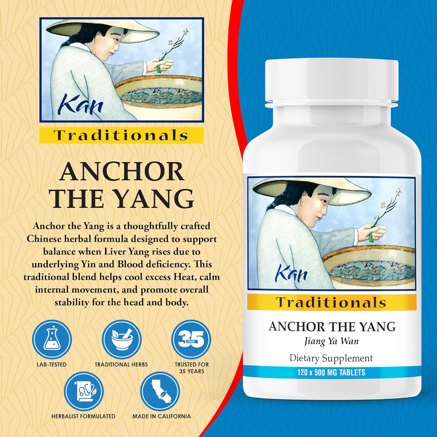 Kan Herbs Anchor the Yang 120 Tabs - Image 2