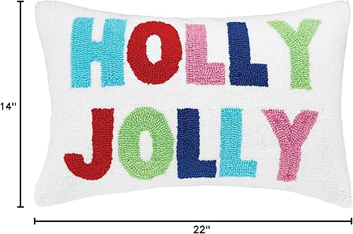 Miniatura 4 de C&F Home Almohada de Navidad brillante de 14 x 22 pulgadas, diseño de acebo sobre fondo blanco, pequeña almohada con gancho de 22 x 14 pulgadas,