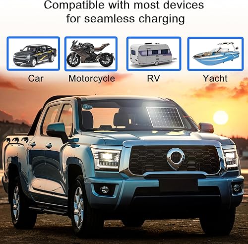 Miniatura 4 de Cargador de batería solar Pro de 12 V 7.5 W - Controlador MPPT inteligente integrado impermeable para automóviles, barcos automotrices y remolques