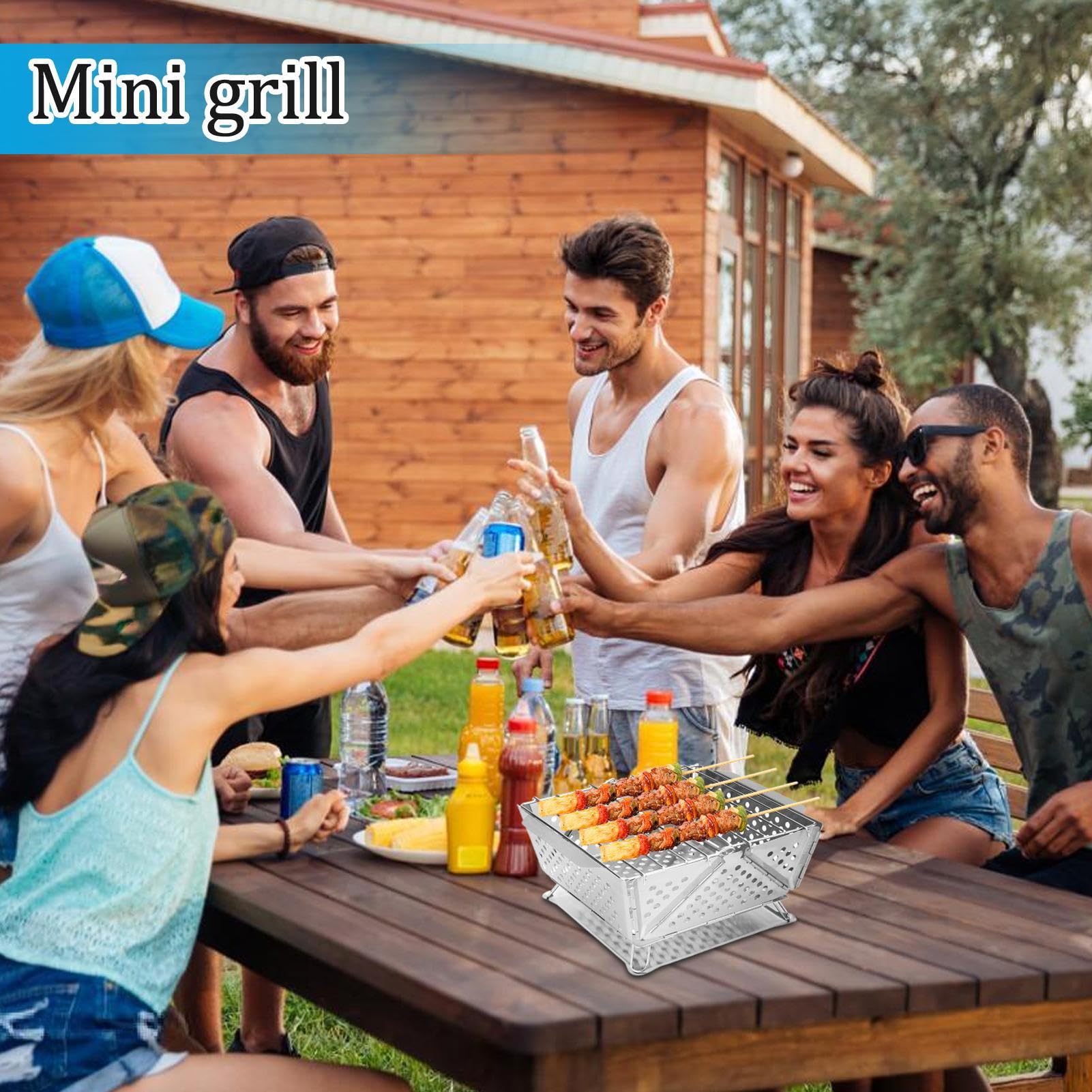 Przenośny grill Chal – wielofunkcyjny wędzarnia na zewnątrz ze stali, na kemping, taras, balkon, łódź, do ogrodu i podróży służbowej