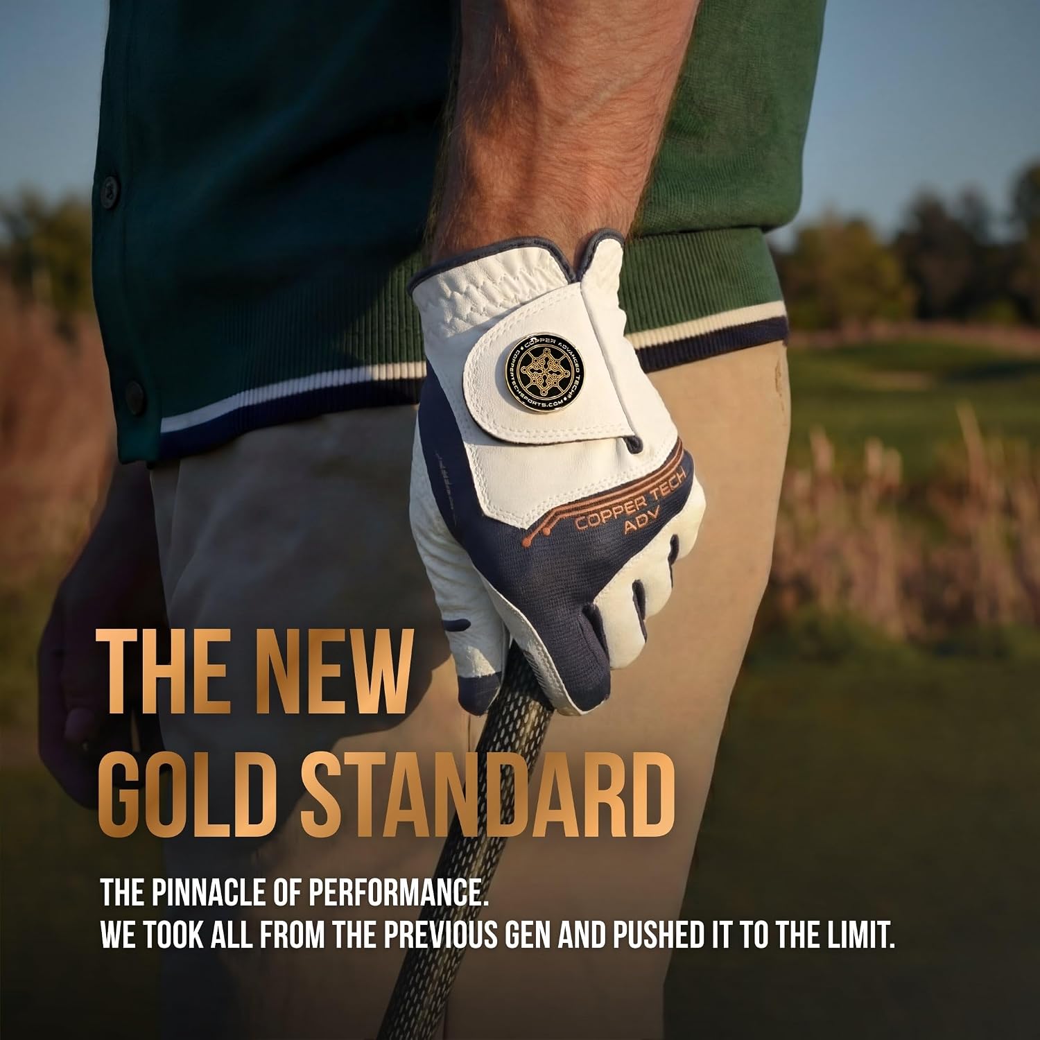 Copper Advanced Tech 2.0 Golf Gloves for Men | Copper Compression Joint Support Golf Glove with Tacky Grip, Tear Resistant Durability, All Weather Grip Control, Comfort for Weak Grip and Arthritis