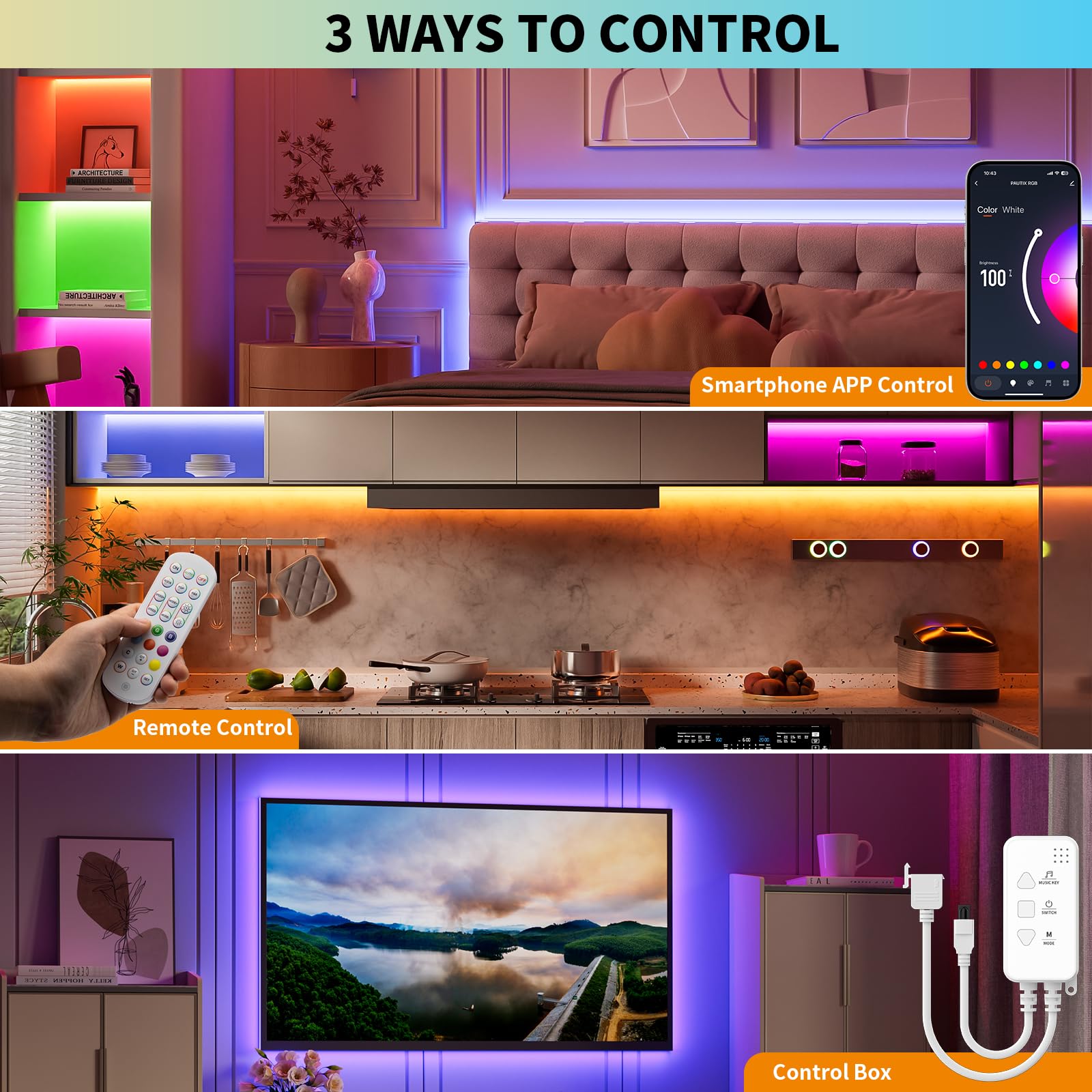 PAUTIX LED Controller for RGB COB LED Strip Light,with APP - Image 2