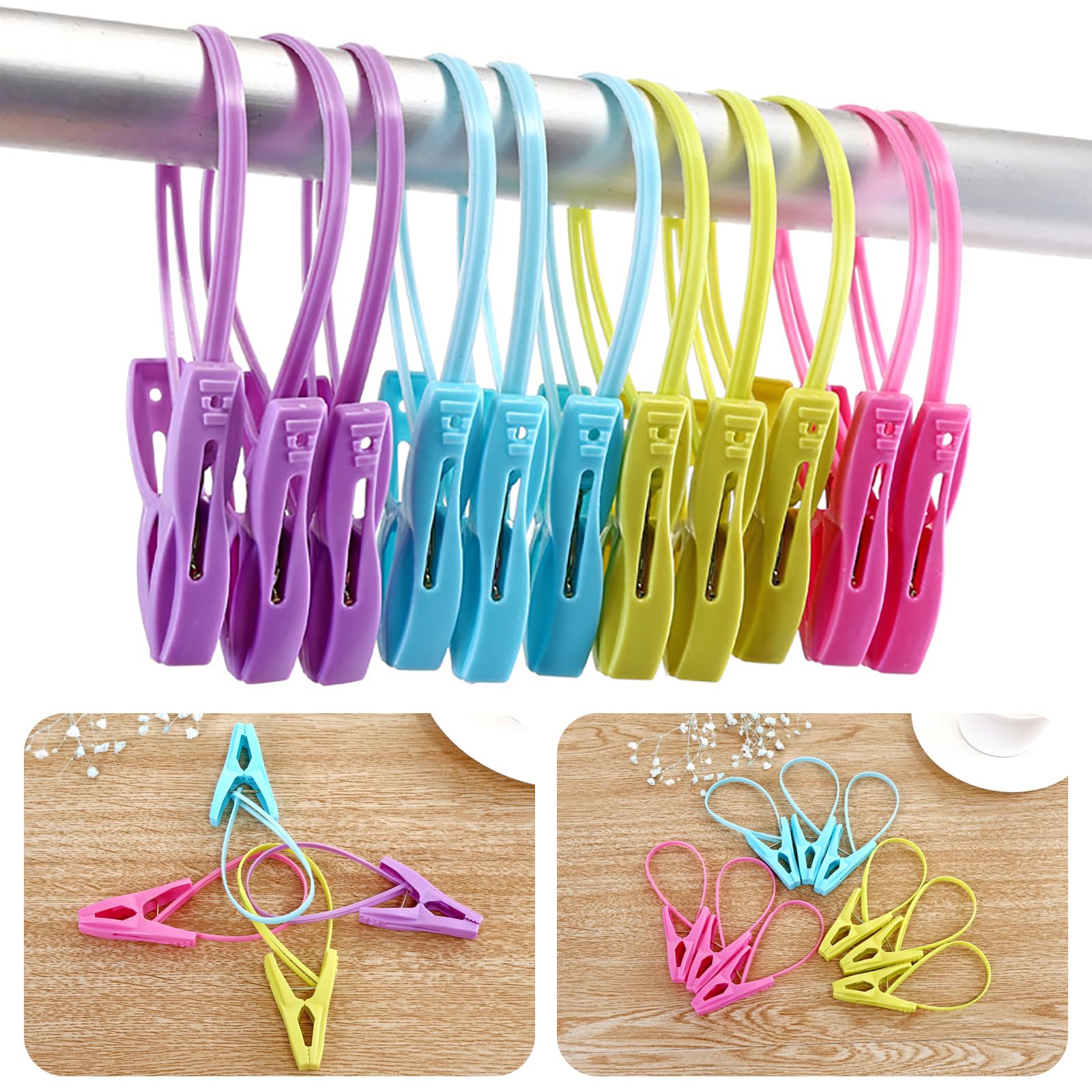 Amazon.co.jp : 36個 洗濯バサミ せんたくばさみ 紐付き 強力 跡がない