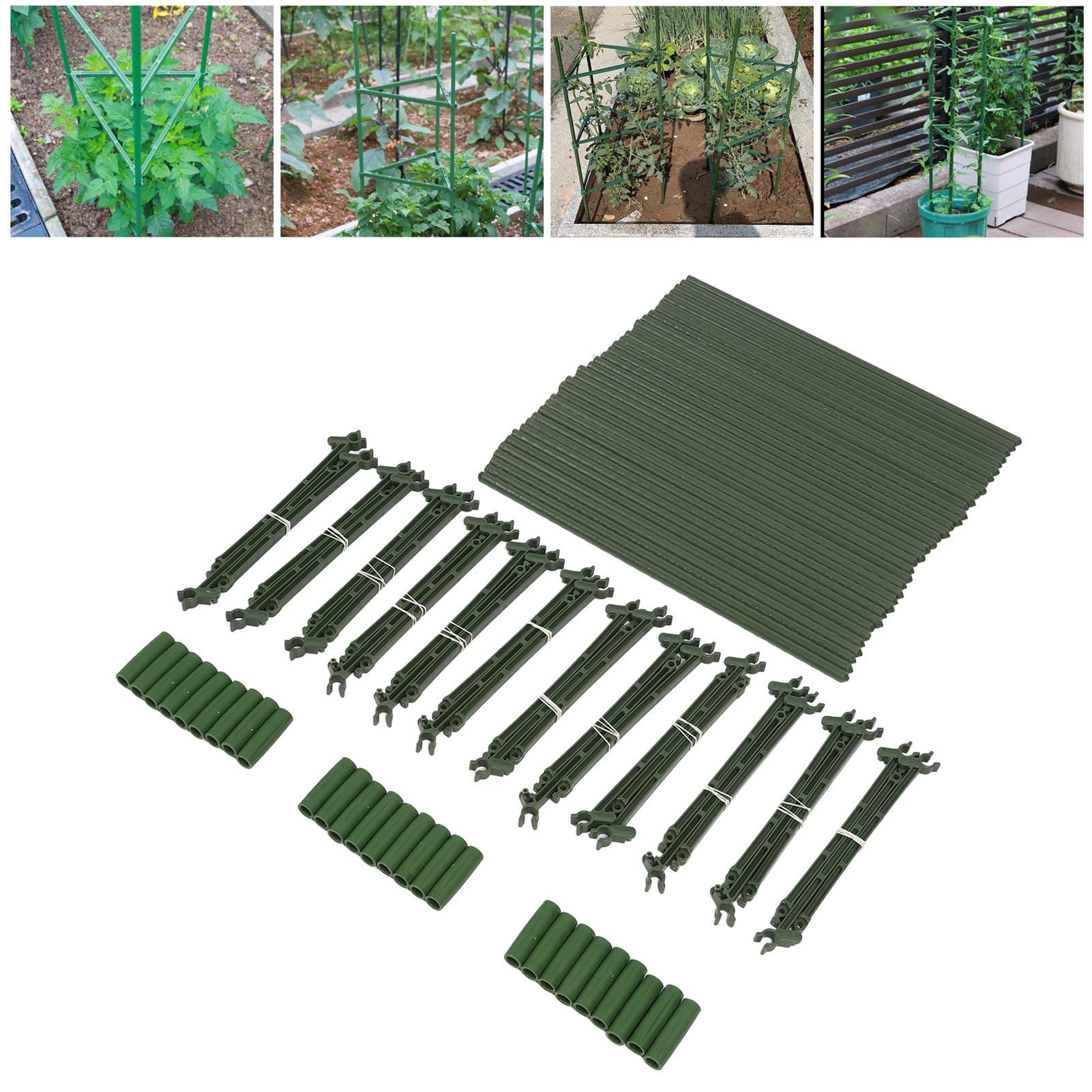 3 -teiliges Hochleistungs -Tomaten -Käfig -Set, Dreieckige Pflanzenunterstützungseinsätze, Tomatenschnalel für Innen- und Außengebrauch, Ideal für Garten und Töpfe (160 cm)