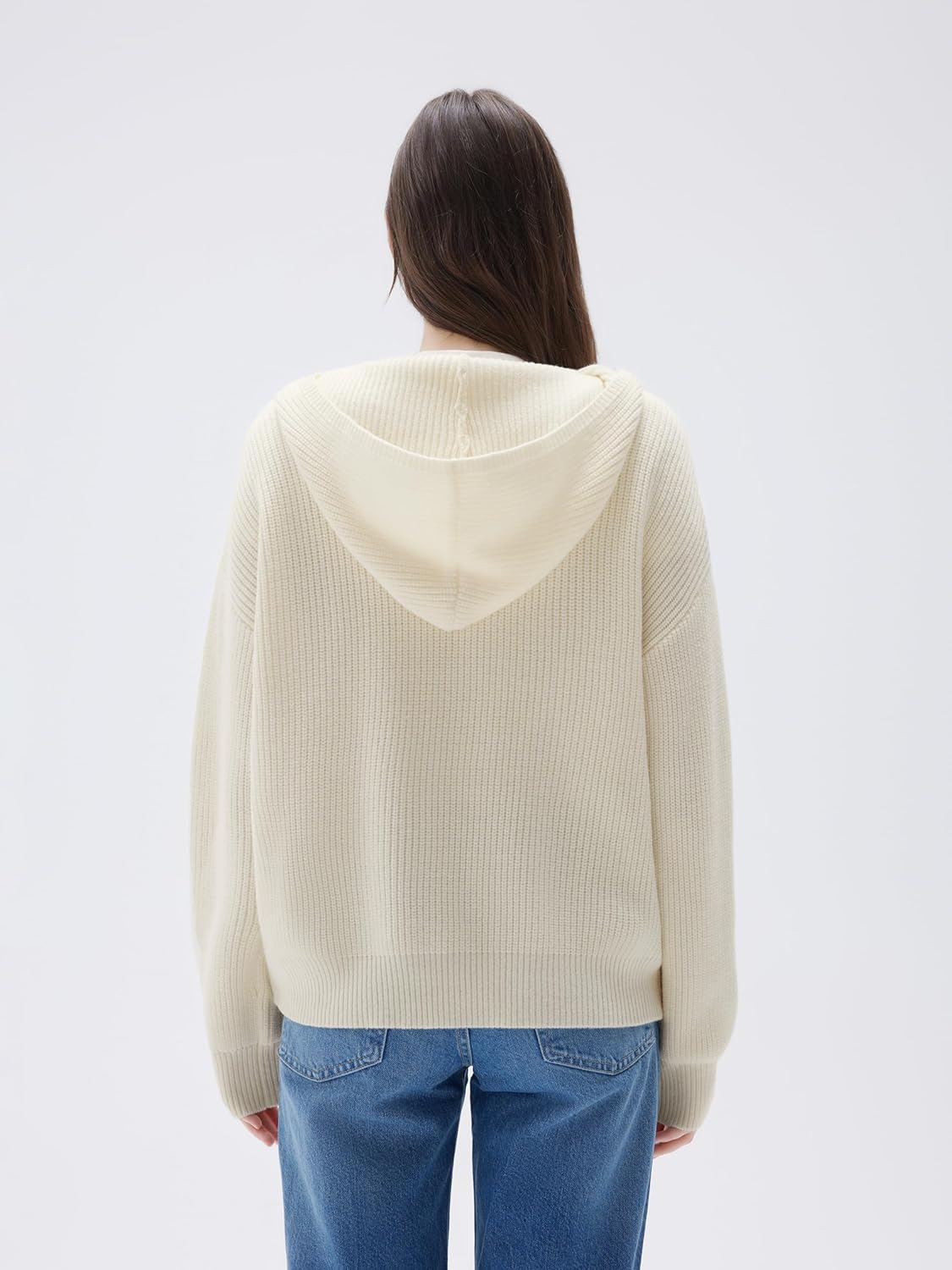 SUUKSESS Women Chunky Knit Cashmere Blend Sweaters Zip up Oversized Hoodies Cardigan with Pockets Long Sleeve Fall Outerwear - Image 6