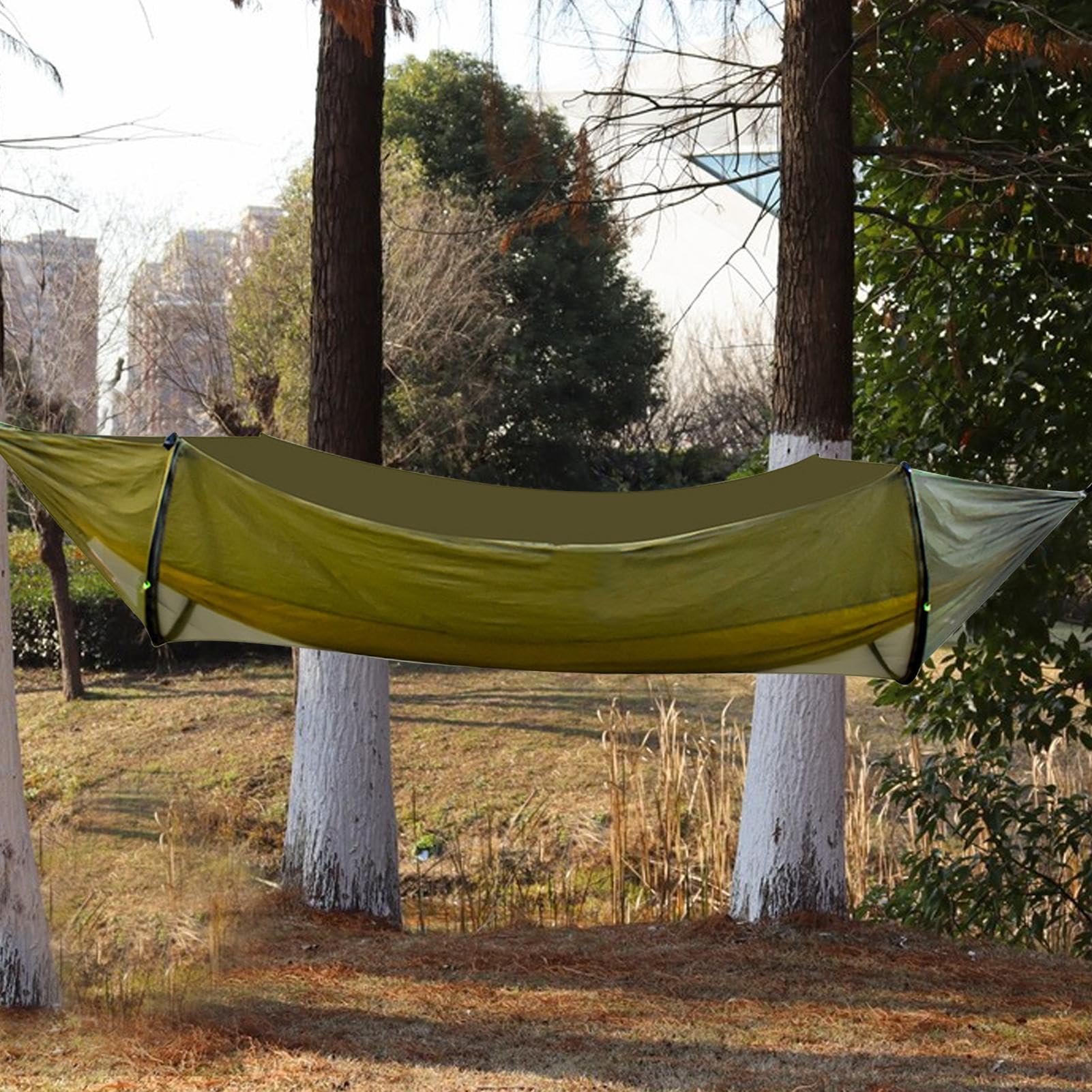 Amaca portatile – Amaca portatile da campeggio per 2 persone | Lettino pieghevole per avventurieri pioggia sopravvivenza all'aperto escursionismo lato lago spiaggia cortile famiglia