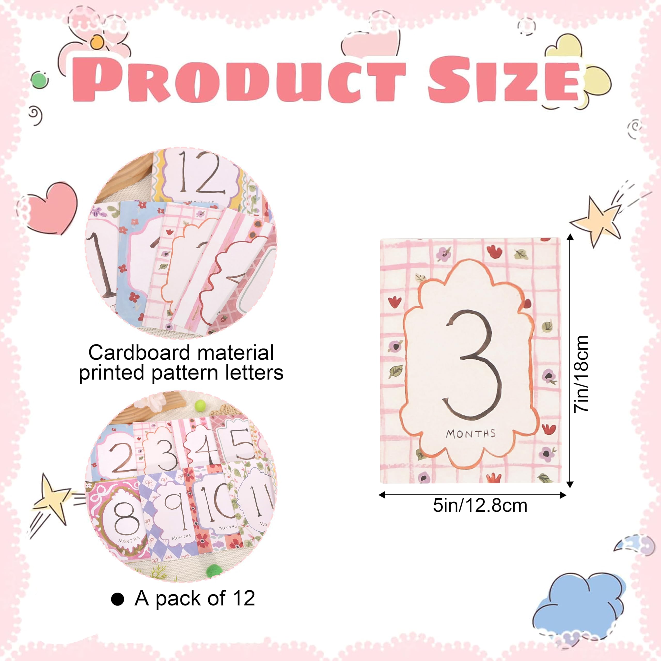 Tarjetas mensuales de hitos para bebé niño/niña, tarjetas de primer día festivo, tarjetas de hitos fotográficos del primer año, accesorios para fotos de recién nacidos (tarjetas-2)
