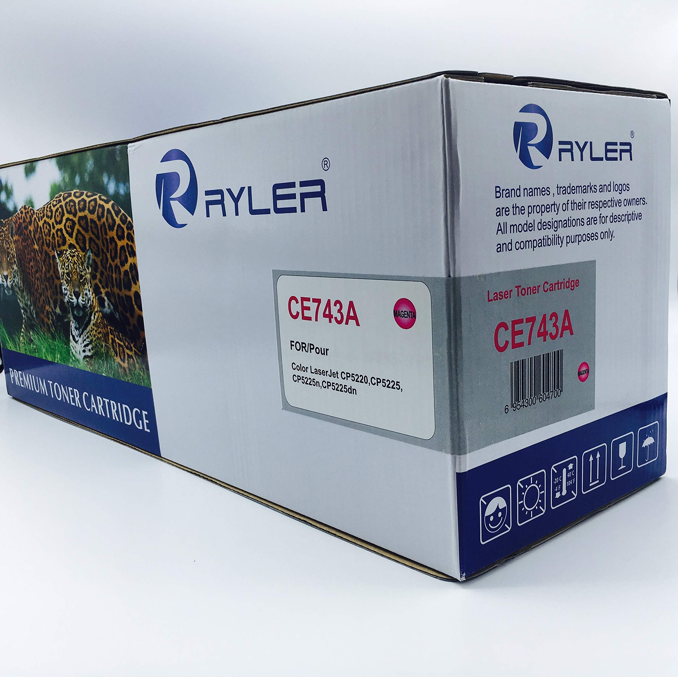 Ryler compatible Toner Cartridges for HP CE743A-Magenta used in CP5220 CP5225 CP5225N CP5225DN
