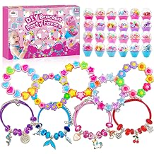 ZMLM 24 Pack Charm Bracelet Making Kit for Girls 4-12, Jewelry Making Kit, Friendship Bracelet Kit, Birthday Party Favors, Goodie Bag Stuffers, Arts Crafts for Kids, Classroom Prizes, Return Gifts