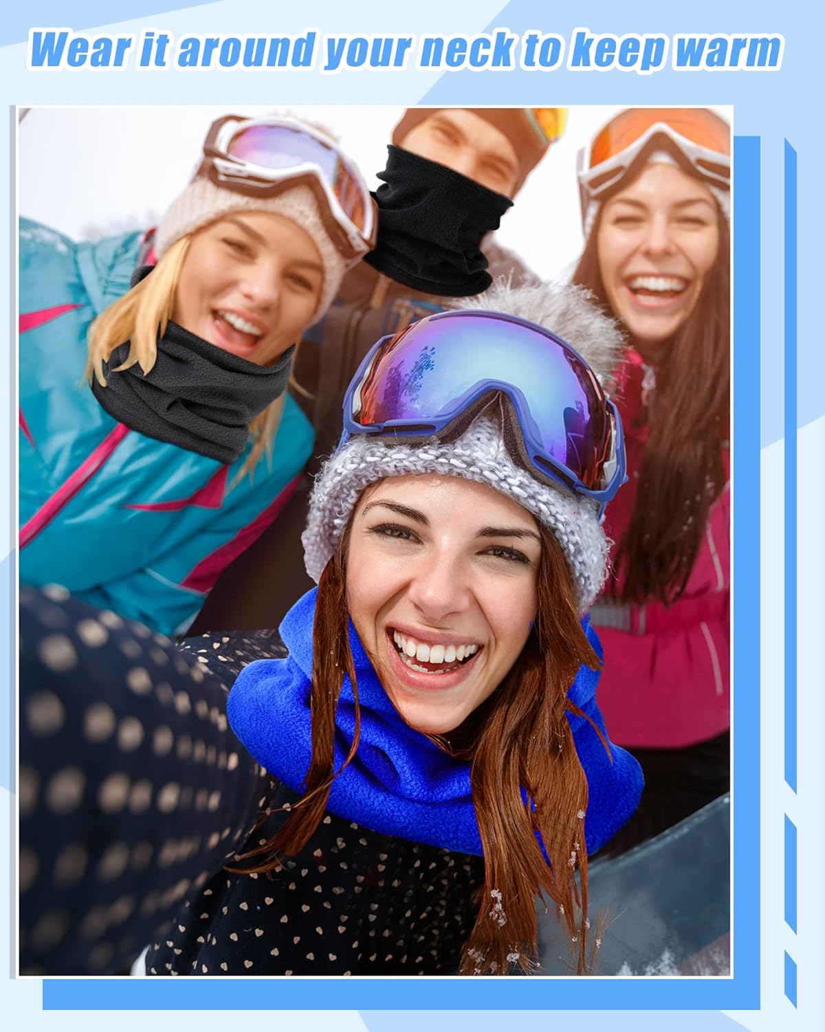 Jecery 50 Pcs Winter Neck Gaiters Bulk Fleece Neck Warmer for Men Women Thermal Windproof Face Covering Scarf Wrap - Image 5