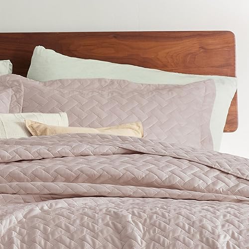 Miniatura 8 de Bedsure - Juego de edredón tamaño King. Edredón ligero de verano tamaño King. Colcha rosa viejo de tamaño King. Colchas de cama para todas las