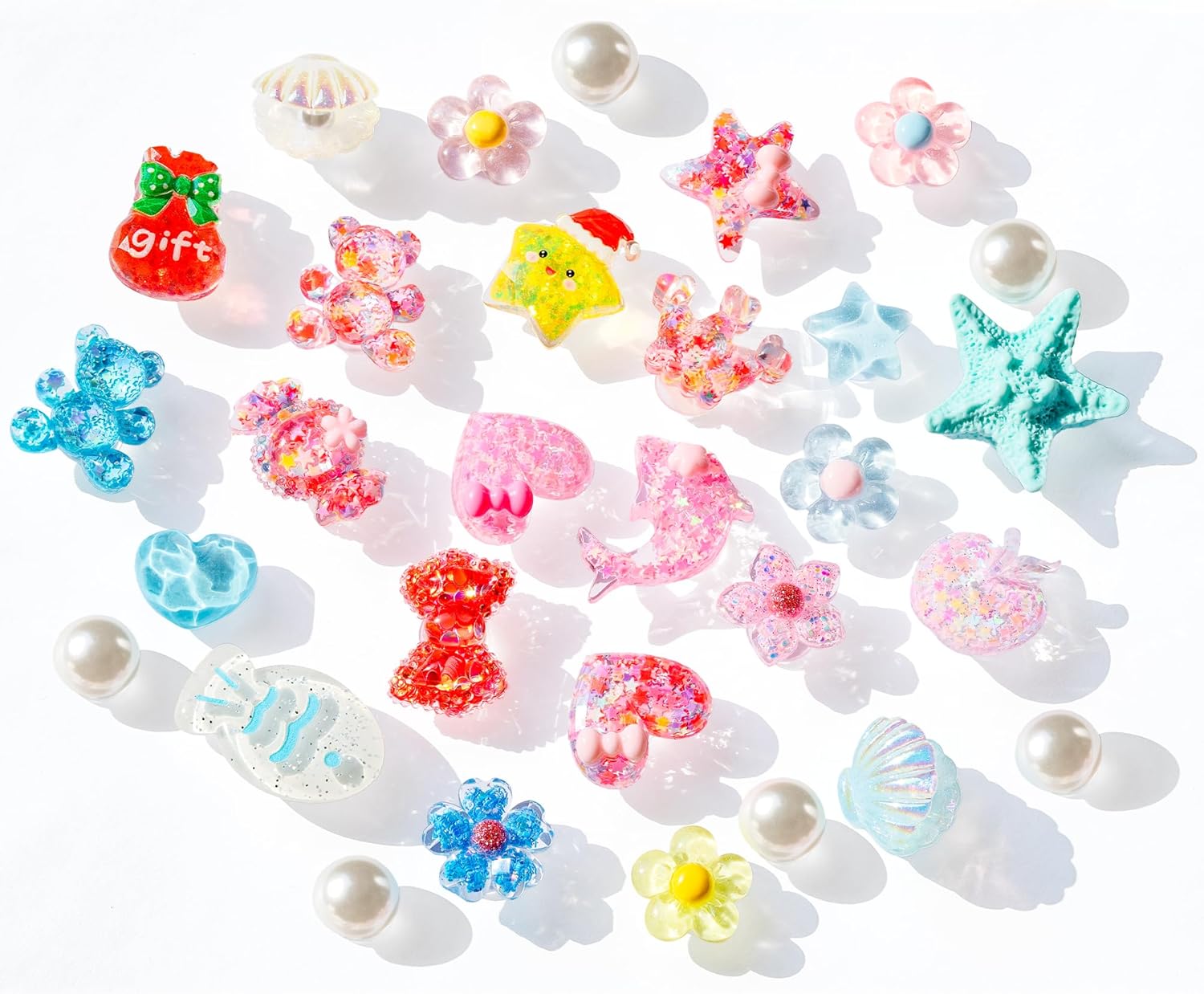 YLOKO 30PCS Bling Shoe Charms, Cute Crystal Resin Shoes Decoration Accessories for Clog Sandals Birthday Party Favor - Image 2