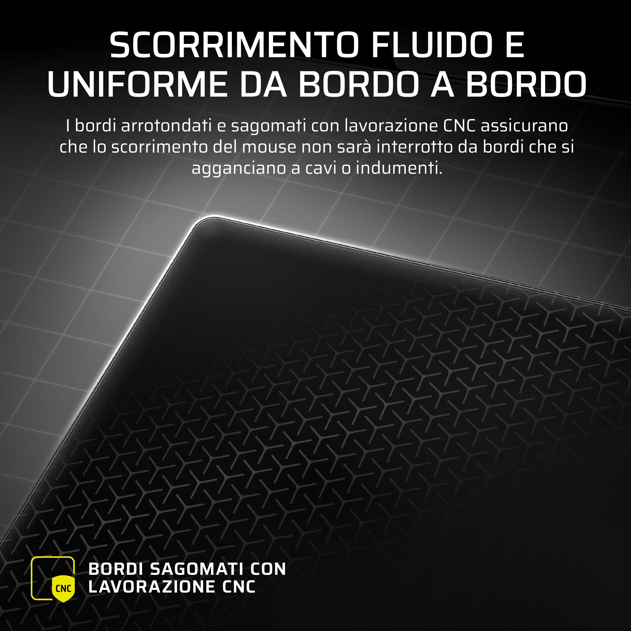 Corsair Tappetino Gaming MM Glass Precision – Large (500 x 400 mm) – Nero | Superficie in Vetro Opaco, Rivestimento Fonoassorbente, Base Antiscivolo in Poliuretano