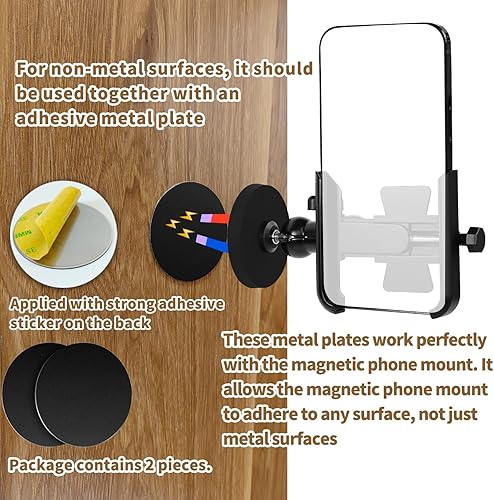 Miniatura 6 de Soporte magnético de metal para teléfono con soporte de grabación de video, soporte para teléfono de gimnasio, atrae a cualquier superficie de metal