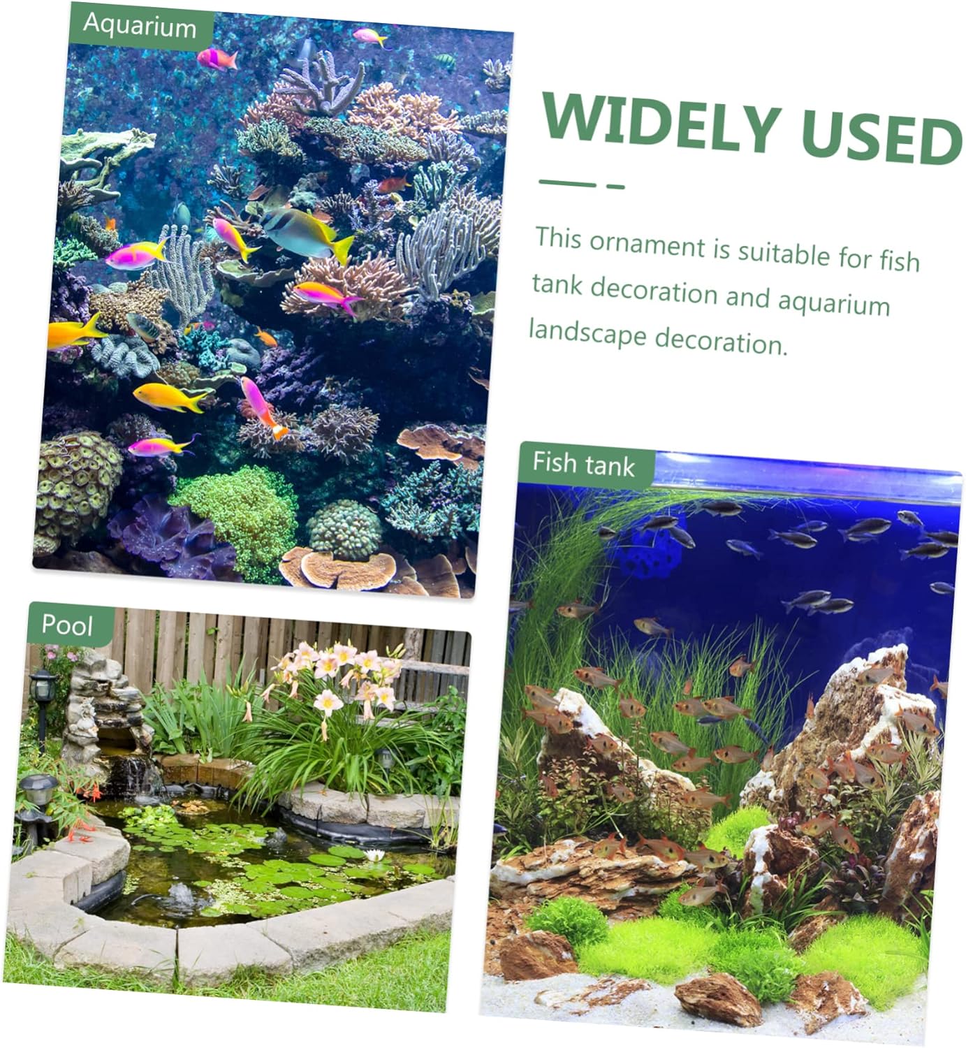 Mikikit Aquarium Plant Decor Realistic Artificial Grass for Fish Tank Lightweight and Compact Aquatic Decoration for Home Aquarium Landscape and Office Display