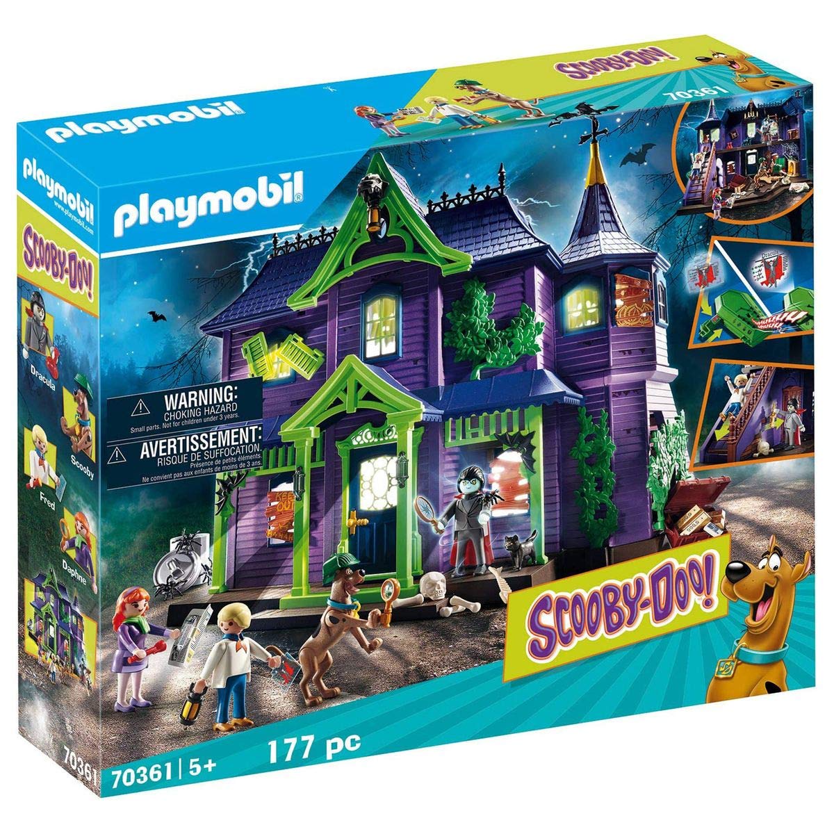 PLAYMOBIL SCOOBY-DOO! 70361 Abenteuer im Geisterhaus, Mit Licht- und Soundeffekten, Ab 5 Jahren