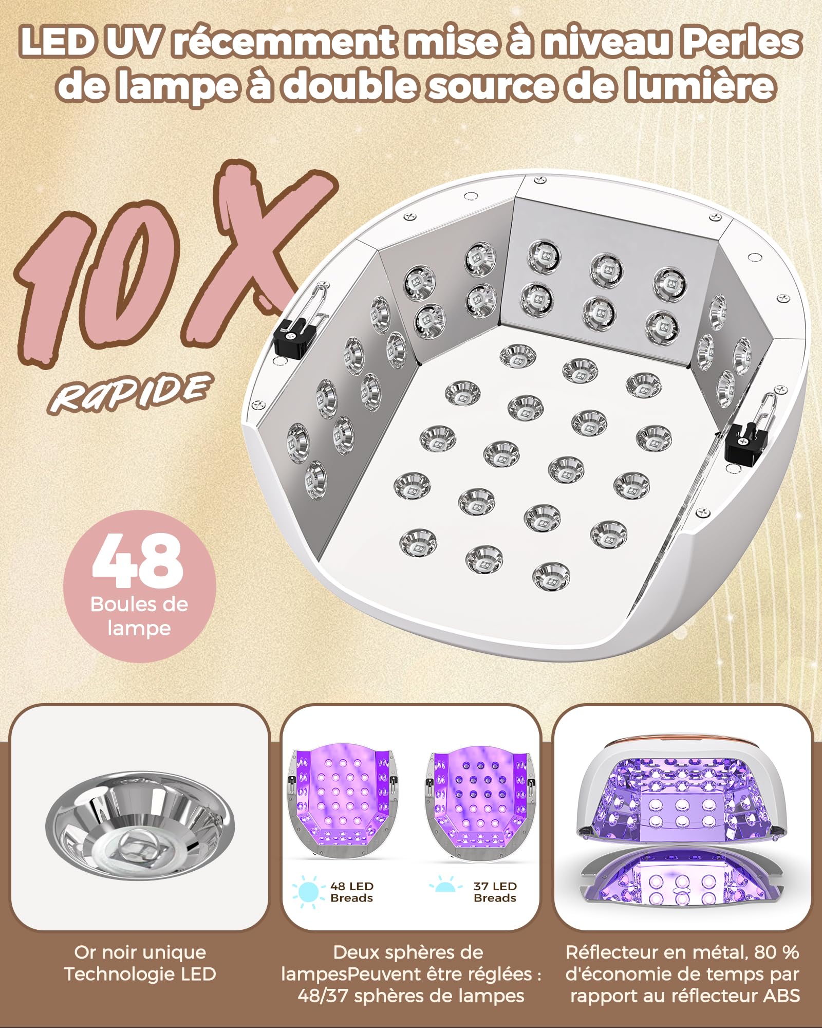 NAILGIRLS Lampada UV per unghie, lampada UV per unghie, 10/30/60/99s, timer professionale per unghie, lampada a LED, lampada UV LED, lampada per unghie in gel, per unghie in gel, per dita dei piedi