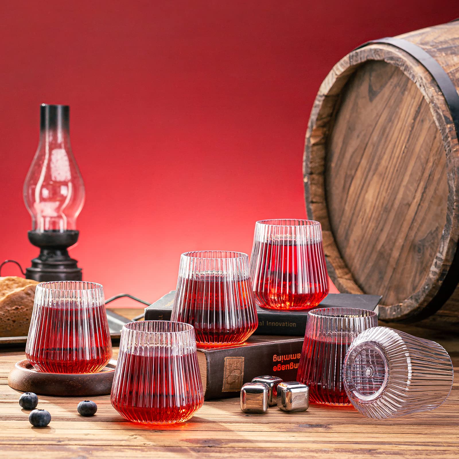 Einweg-Weingläser ohne Stiel, 340 ml, Kunststoff-Weinbecher, Origami-Stil, unzerbrechliche Trinkgläser, Großpackung Acryl-Whiskey-Cocktailgläser, bruchsichere Martini-Gläser, 40 Stück