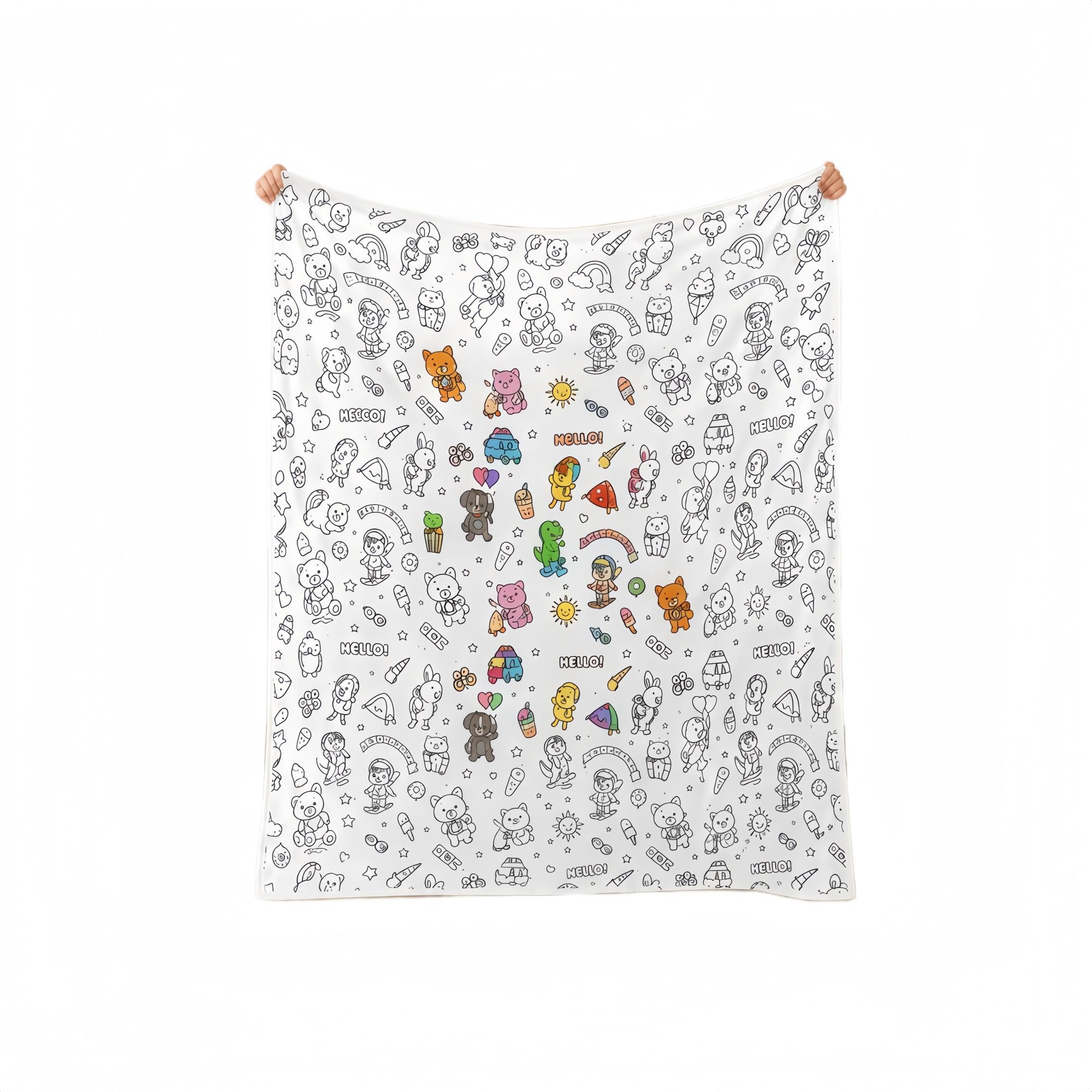 coperta da colorare Coperta da colorare fai te con motivo animale carino lavabile