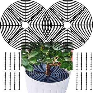 Blumentopfgitter 12 Stück - 20cm Rund Für Drainage, Schwarz