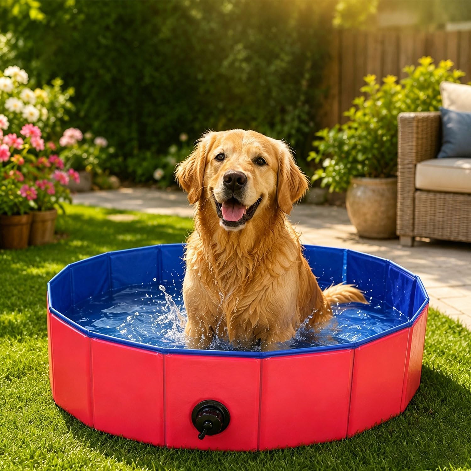 Piscina pieghevole per cani e gatti, piccola, 100 x 30 cm, robusta piscina per cani e gatti