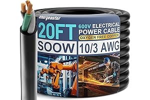 Portable Electrical Wire 3 Conductor SOOW 600V 10 Gauge Heavy Duty Rubber...