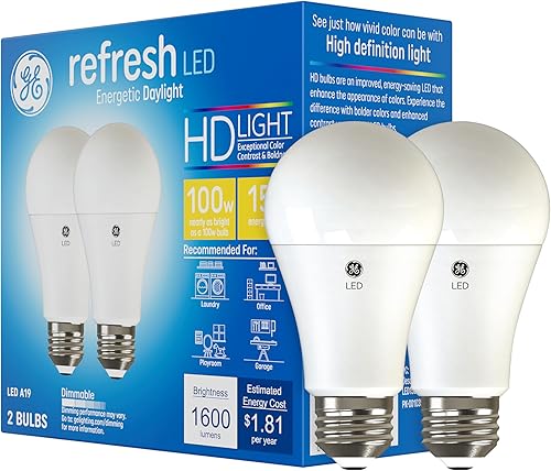 GE Lighting Refresh Bombilla A21 LED HD de 17 vatios (reemplaza una de 100 vatios), 1600 lúmenes., 44149