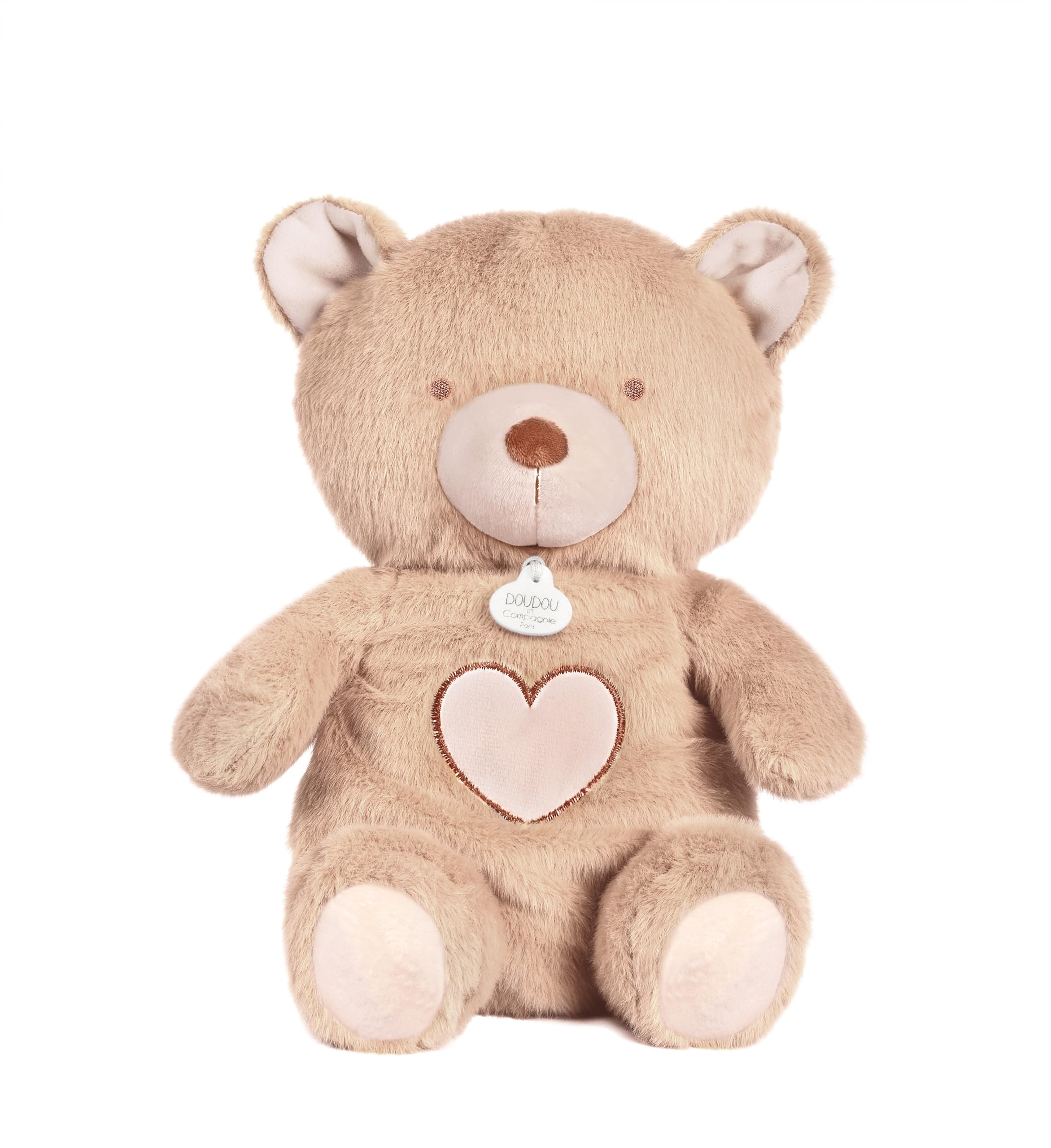 Doudou et Compagnie - Oddychający pluszowy miś oddychający - 28 cm - Świecąca przytulanka muzyczna z ruchem oddechowym - Wspomaga sen i relaks - Prezent z okazji narodzin dziecka - DC4684