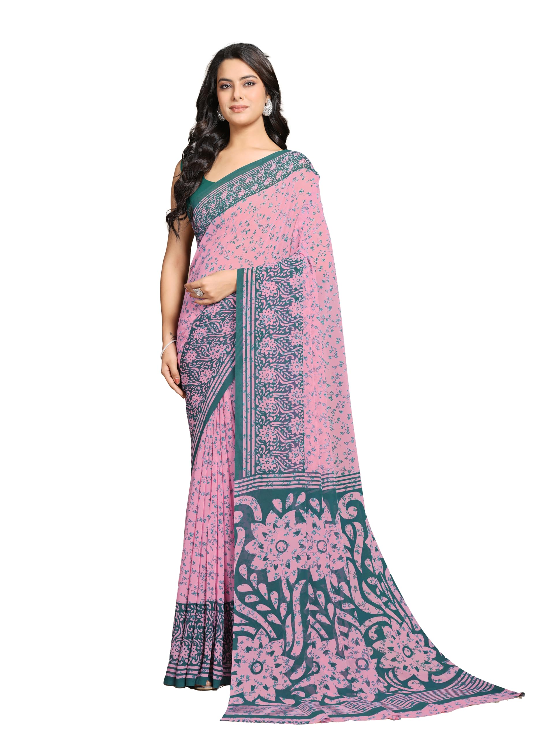 garden vareli Floral Print Georgette Saree-picture-16
